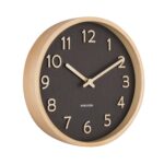 wandklok pure wood zwart