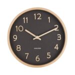 wandklok pure wood zwart