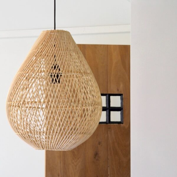 rotan hanglamp naturel druppel